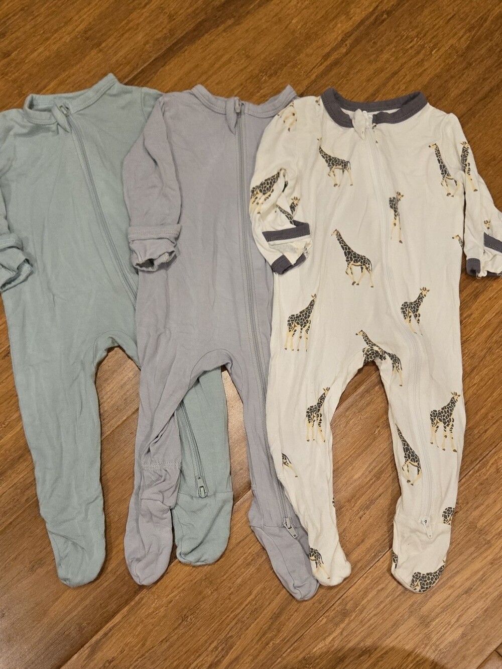 Kyte Baby Zipper Footie Pajama Bodysuits SET OF 3